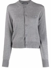 ACNE STUDIOS LOGO-PATCH FINE-KNIT CARDIGAN