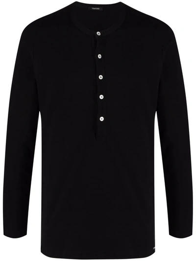 TOM FORD ROUND-NECK HENLEY T-SHIRT