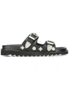 Toga Virilis Ssense Exclusive Black Eyelet Metal Sabot Slippers In Schwarz