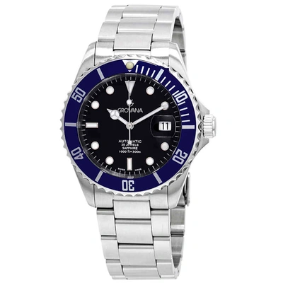 Grovana Diver Automatic Black Dial Mens Watch 1571.2135 In Black,blue,silver Tone