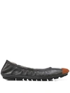Madison.maison Elasticated Ballerina Shoes In Schwarz