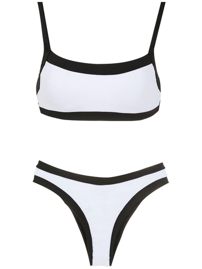 Amir Slama Two-tone Bikini Set In Schwarz