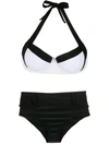 Amir Slama Two-tone High Rise Bikini Set In Schwarz