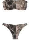 Amir Slama Snakeskin-print Bikini In Schwarz