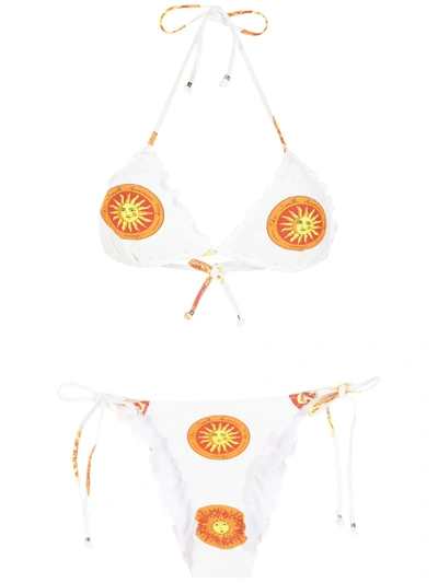 Amir Slama Print Sol Bikini Set In Weiss