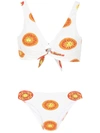 Amir Slama Printed Bikini Set In Weiss
