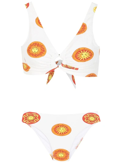 Amir Slama Printed Bikini Set In Weiss