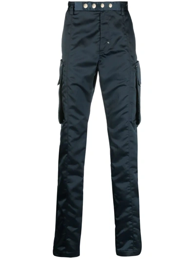 Alyx High-shine Slim-cut Trousers In Blau