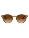 Ray Ban Rb2180 Round-frame Sunglasses In Braun