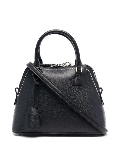 Maison Margiela Medium Leather Tote Bag In Black