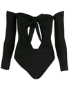 Amir Slama Cut-out Bodysuit In Schwarz