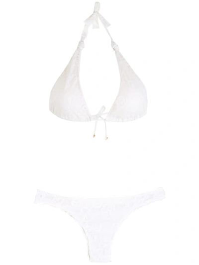 Amir Slama Triangle Top Bikini Set In Weiss