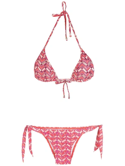 Amir Slama Printed Bikini Set In Rosa