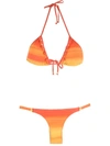 Amir Slama Triangle Ombré Bikini Set In Orange