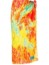 AMIR SLAMA PRINTED BEACH SKIRT