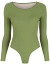 Amir Slama Long Sleeves Bodysuit In Grün
