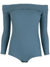 Amir Slama Off-shoulder Bodysuit In Blau