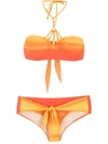 AMIR SLAMA TIE-FASTENING PRINTED BIKINI SET