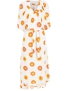 Amir Slama Printed Oversized Dress In Weiss