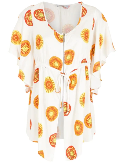 Amir Slama Tie-fastening Printed Blouse In Weiss