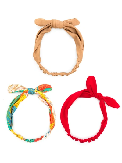 Amir Slama Knot-detail Headband Set In Mehrfarbig