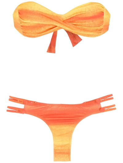 Amir Slama Printed Bikini Set In Orange