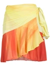 Amir Slama Tie-fastening Printed Miniskirt In Gelb