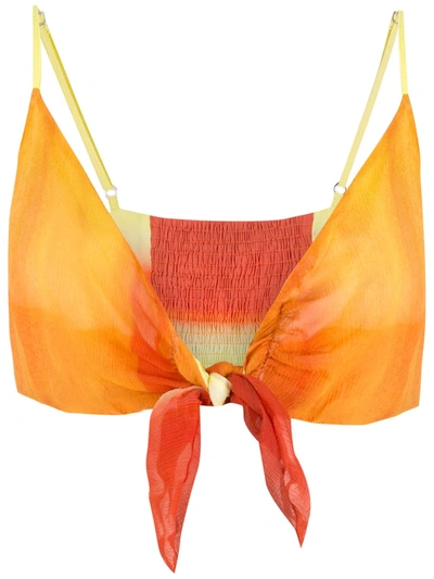 Amir Slama Tie-fastening Cropped Top In Orange