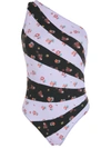 Amir Slama One-shoulder Swimsuit In Mehrfarbig