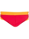 Amir Slama Colour-block Swimming Trunks In Rot