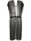Amir Slama Silk Long Shirt Dress In Schwarz