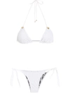 Amir Slama Textured Triangle Bikini Set In Weiss