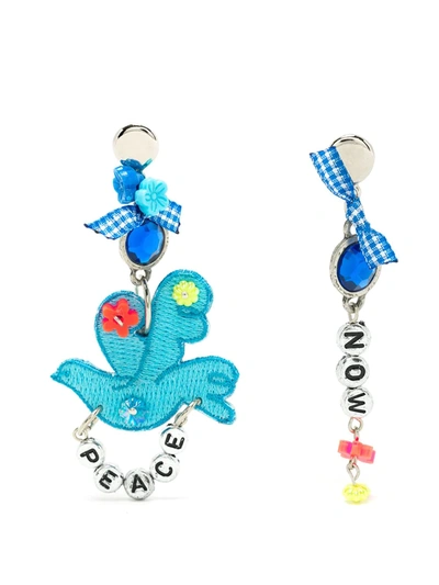 Amir Slama Peace Now Earrings In Blau