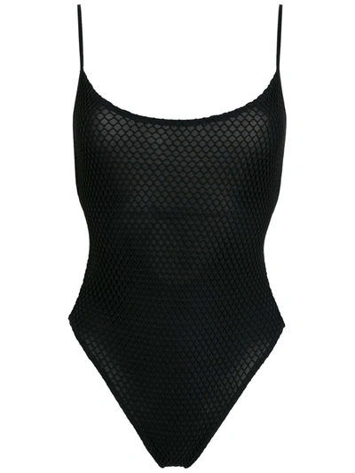 Amir Slama Open Back Swimsuit In Schwarz