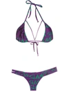 Amir Slama Logo Print Bikini Set In Violett