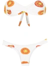 Amir Slama Printed Bikini Set In Weiss
