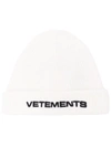 VETEMENTS EMBROIDERED LOGO BEANIE