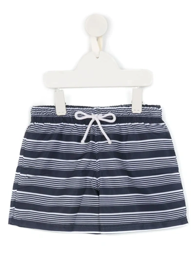 Amir Slama Kids' Striped Swimming Shorts In Blue