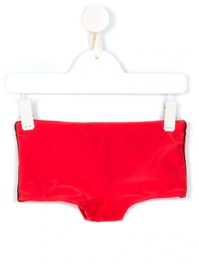 Amir Slama Kids' Plain Swim Trunks In Red