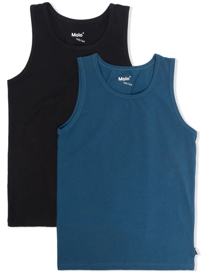 Molo Teen Organic Cotton Sleeveless T-shirt In Black