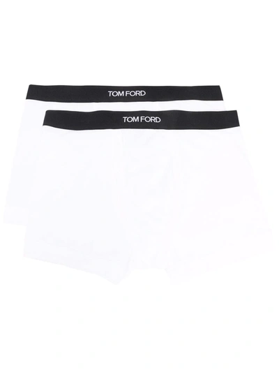Tom Ford Logo-waistband Briefs (pack Of 2) In White