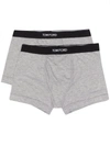 Tom Ford Set Of 2 Logo-waistband Cotton Boxer Briefs Clothing In Gray