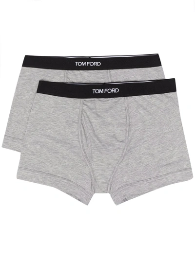 TOM FORD LOGO-WAISTBAND BOXER BRIEFS (PACK OF 2)