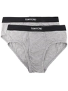 Tom Ford Two-pack Stretch-cotton And Modal-blend Briefs In Gray