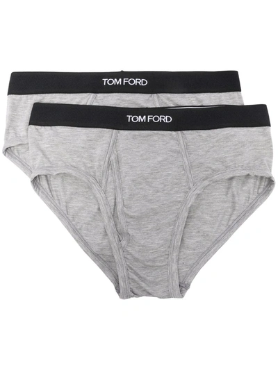 TOM FORD LOGO-WAISTBAND BRIEFS (PACK OF 2)