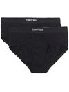 TOM FORD LOGO-WAISTBAND BRIEFS (PACK OF 2)