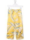 Emilio Pucci Junior Large Paisley-print Straight Trousers In Yellow