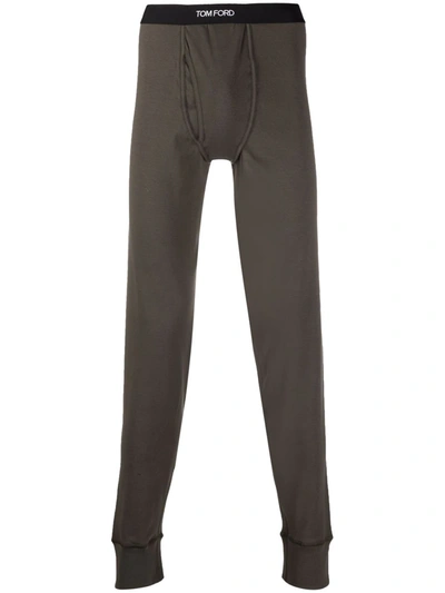 Tom Ford Logo-waistband Long Johns In Green