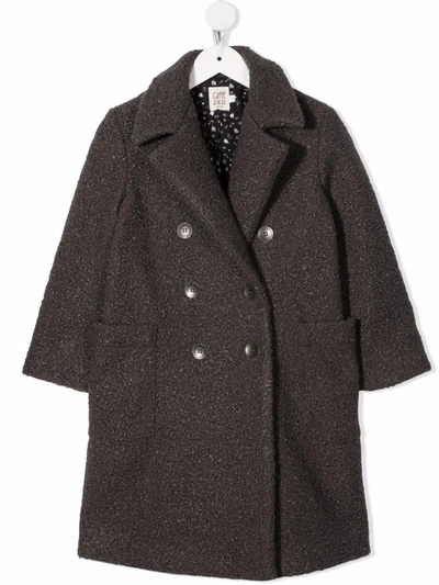 Caffe' D'orzo Kids' Gioia Double-breasted Coat In Grey