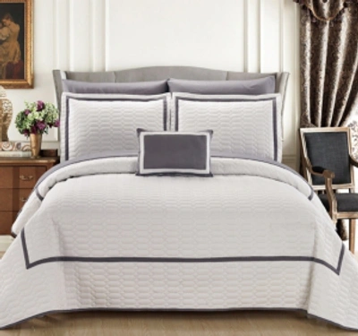 Chic Home Mesa 8 Piece King Quilt Set Bedding In White